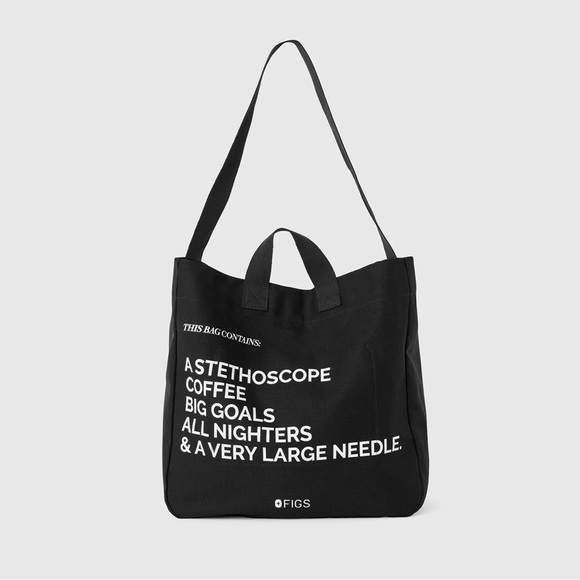 Figs Black Canvas A Very Large Needle Tote Bag - Picture 7 of 7